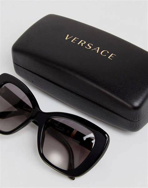 versace cat eye sunglasses with leather trim|oversized versace sunglasses.